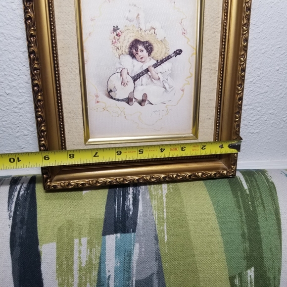 Susanna By Maud Humphrey Bogart 1988 Vtg Framed Canvas Art Girl Playing Banjo - Picture 5 of 13